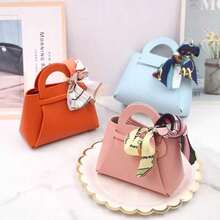 10/5件套仿皮礼品袋,带蝴蝶结丝带,迷你手提袋,适用于婚礼派对糖果包装,也适用于婚礼、生日、公司礼品、节日派对、可重复使用、员工答谢礼品包装、派对回礼、茶话会礼品包装 - 彩色 - 查看 6