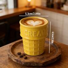 1个创意冰淇淋杯陶瓷杯，单只家用茶杯，牛奶杯，咖啡杯，甜点杯 - 彩色 - 查看 13