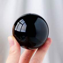 Natural Black Obsidian Sphere Large Crystal Ball Healing Stone Gemstone 30/40/50mm Obsidian Crystal Decorative Glass Home Decor - Multicolor - View 9