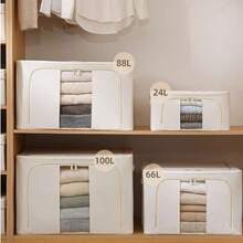 1 hộp đựng đồ bằng vải Oxford có thể gấp gọn, cửa sổ trong suốt dễ quan sát, dung tích lớn với vách ngăn, ngăn riêng cho quần và váy, thiết kế khóa kéo, chống bụi và ẩm, có thể gấp gọn để tiết kiệm không gian, thích hợp cho tủ quần áo và tủ đựng đồ. #Hộp đựng đồ trong tủ quần áo #Hộp đựng quần áo #Hộp đựng đồ có thể gấp gọn - trắng - Xem 11