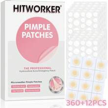 360+12pcs Hydrocolloid Acne Pimple Patch, Designed To Cover Acne, Used To Cover Acne And Blemishes, Facial And Skin Acne Spot Treatment Stickers - Multicolor - View 2
