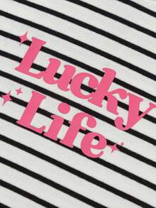 Balabala Girls' Long Sleeve Graphic T-Shirt, Spring 2026 - Black and White - View 4