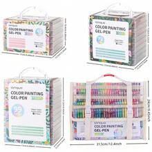 168支/72支/99支/45支中性笔礼盒套装，带收纳袋，0.6mm笔尖，大容量书写笔，适用于手册、绘画、DIY、学生批改作业等。 - 套裝 - 查看 11