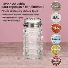 U Chef Juego de Saleros y Pimentero Saleros de Vidrio Salero con Tapa Acero Inoxidable Saleros para Mesa Transparentes Diseño duradero y practico Facil de Llenar y Limpiar.Conveniente, limpio e higiénico, la cocina es necesaria - Transparente - Ver 4