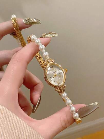 1pc Bracelet Bead Women's Quartz Watch Exquisite Fashion Simple Retro Suitable For Daily Matching Party Banquet