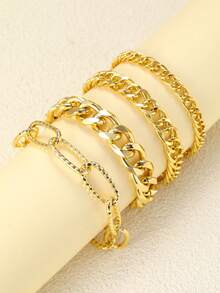 Bộ vòng tay nhiều mảnh gồm 23/20/14/8/6 chiếc, kiểu dáng cổ điển, thanh lịch, tinh tế, thiết kế retro, hình học, kết nối hình trái tim, pha lê lấp lánh, hình bướm, nút thắt, ngọc trai giả, họa tiết dập nổi, khóa cài, dây xích Cuban, dây bện, dây hạt tròn, dây nơ, dây xích rắn, dây xích xương, dây xích máy bay, dây tròn, dây xích hộp, dây xích trơn, kiểu kim loại, thích hợp cho ngày lễ, tiệc tùng, hẹn hò, làm quà tặng, đeo hàng ngày. - Vàng - Xem 6