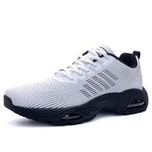 AOV Men's Tennis Running Shoes Breathable Athletic Training Walking Sneakers For Gym Jogging Sports US 7-13 - White/Black - View 2