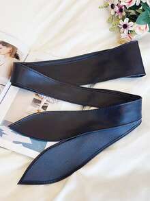 1件装女士纯色束身式PU皮腰带 - 适合日常穿着，可搭配连衣裙、外套、夹克和其他服装 - 繫帶款 - 查看 5