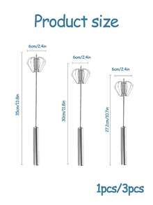 1个/3个装不锈钢半自动打蛋器，旋转式半自动打蛋器，用于制作奶油、搅拌、打蛋和混合 - 銀色 - 查看 2