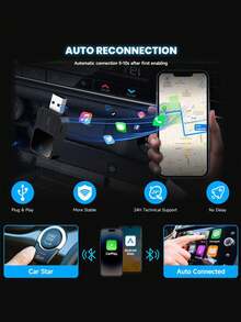 2in1 Wireless CarPlay Adapter Android Auto Wired To Wireless Automatic Connection AI Smart Box For All Cars With Wired CarPlay - K2 - View 4