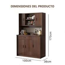 Alacenas Mueble Modernas De Madera Para Cocina Con 5 Puertas - Café integral - Ver 2