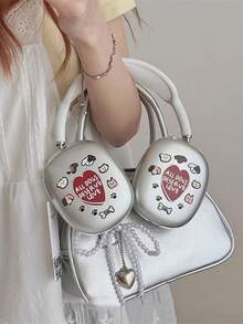 1pc Cute Puppy Heart Design Transparent TPU Soft Protective Case For AirPods Max Bluetooth Headphones - Multicolor - View 3