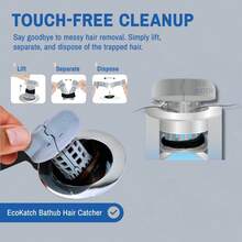 1pc Non-Contact Hair Catcher: Silicone Net Filter For Hair Clogged Drain, Bathtub Drain Hair Cleaning Filter - Multicolor - View 4