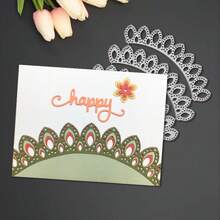 Creative Flower Border Metal Cutting Dies, DIY Scrapbooking Album And Embossing Stencil, Greeting Card Making Tool, Card Paper Cutting Crafts ,Gift Card Making Template Die Cuts.