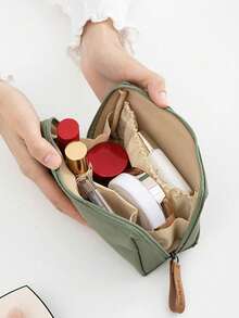 女士可爱美妆护肤旅行收纳包 - 轻便可折叠化妆包，带拉链封口，轻便可折叠收纳袋，女士便携式旅行洗漱包，口红包，零钱包，大容量化妆品收纳，适合日常使用、水疗、度假 - 耐用，是护肤的理想之选，也是馈赠佳品