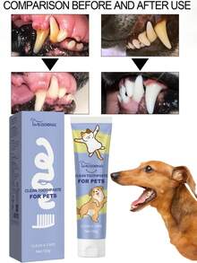 Pet Dental Toothpaste, Cleans Tartar And Stains, Repairs Teeth, Whitens Oral Care. Pet Toothpaste, Cat Dog Toothbrush Toothpaste Set, Removes Dog Tartar And Bad Breath. Edible, Suitable For Cleaning And Brushing. Professional Pet Toothpaste, Suitable For Cats And Dogs, Removes Tartar Buildup, Eliminates Bad Breath. Freshens Breath, Removes Tartar. - Multicolor - View 1