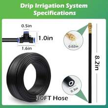 Drip Irrigation System 66 FT With 20 Nozzles 360° Adjustable Bendable Garden Watering Misting System For Greenhouse Yard Lawn Plant Garden 0.3 Inch Hoseasd - 30 英尺 PU 軟管(直徑:0.3 英吋) - 查看 5
