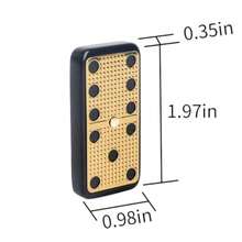 Bucher and Rossini - Juego de domino de superficie de metal doble 6 para adultos y niños 28 piezas Claasic con superficie de metal dorado juego de domino idea de regalo para jugadores de domino oDiversión infantil, juegos felices, imprescindibles para los niños - OroNuevo - Ver 8