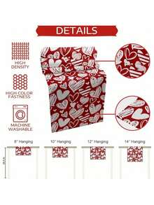 1Pc 13 X 72 Inch Heart-Patterned Polyester Valentine's Day Decorative Table Runner, A Romantic Valentine's Day Decoration In White, Pink, And Red With A "LOVE" Pattern, Stain-Resistant And Heat-Insulating, Perfect For Valentine's Day Parties, Romantic Weddings, And Gatherings With Friends; A Versatile Table Runner Suitable For All Seasons. - 彩色 - 查看 8