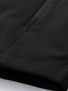 1pc Black Zipper Casual Men's Vest, Simple Style, Black Solid Color Steady And Generous, Convenient Zipper Opening And Closing, Multi-Pocket Design Practical, Suitable For Casual Daily Wear - الأسود - مشاهدة 8