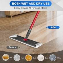 Almohadillas de repuesto para el sistema de trapeador plano Ocedar H2prO, paquete de 2 cabezales de trapeador de microfibra de repuesto para O-Cedar H2pro Flat Mop, con fibras de PP de alta fricción añadidas, recambios de trapeador lavables - Paquete de 2 almohadillas para fregona planas - Ver 4
