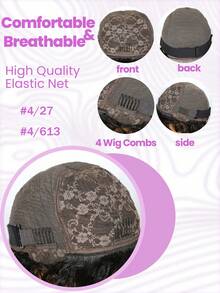 150%密度渐变色假发，带刘海，直发，无蕾丝，巴西雷米真人发假发，女士款，#4/27 #4/613 #12/613，佩戴方便