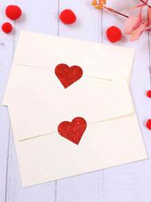 500-2000张情人节闪光红色爱心贴纸，2.5厘米心形装饰标签，情人节爱情装饰贴纸，适用于结婚纪念日派对、返校季、情人节（500张/卷）