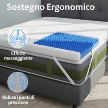 Topper singolo 80x190 in Memory Foam ad Alta Densità 8 cm |   Correttore materasso sfoderabile in Aloe Vera |   Coprimaterasso imbottito Rinfrescante, massaggiante e traspirante |   Prodotto in Italia - 100x190x8 - Visualizzare 2