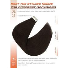 Tape In Hair Extensions,Dark Brown Tape In Hair Extensions Human Hair Invisible Remy Human Hair Tape In Extensions 20 Inch 20Pcs,38531596 - Chocolate Brown - View 6