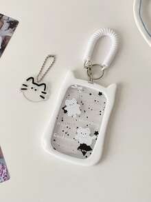 Thick Anti-Fall Cat Silicone Acrylic Photo Card Holder Keychain Student ID Card Campus Card Protective Case Back To School Supplies - Color - View 8