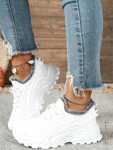 2026 Winter New Style Snow Boots, Fur-Lined Sneakers - Warm Plush Knit Casual Walking Shoes, Lightweight And Non-Slip Outdoor Winter Shoes, Suitable For Women's Commuting To Work, And A Must-Have Boot For Women's Valentine's Day Outfits,Comfortable And Versatile Black Snow Boots For Winter Vacation Trips - trắng - Xem 4