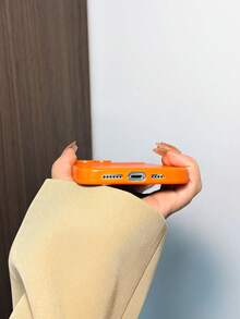 极简纯色材质橙色二合一个性化即时更换手机壳，适用于 17系列，兼容 11/12/13/14/15/16/17/15 Pro Max/16 Pro Max/17 Pro Max及其他型号，送给男友/女友的生日/周年纪念/派对礼物 - 橘色 - 查看 6