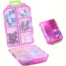 10-Slot Travel Pill Box With 175 Medication Labels - Portable Daily Pill Organizer - Travel Medicine Storage Case, Suitable For Fish Oil, Vitamin Supplements, Etc. Medicine Bag Pill Case Pill Containers Hospital Bag First Aid Kit Medicine Organizer Medicine Storage Bag Travel Essential Cruise Essentials Holiday Essential - Multicolor - View 10