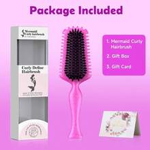Curly Hair Brush Volume Curly Defining Brush Effortlessly Detangling Shaping And Styling Curls, Curl Brushes Suitable All Wet Or Dry Hair Types, Gifts Idea Women And Men Red - Rose Red - View 9