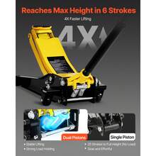 Low Profile Floor Jack, 2 Ton (4400 Lbs) Capacity, Steel Racing Floor Jack With Dual Pistons Quick Lift Pump, Hydraulic Trolley Car Lift For Sports Cars, Sedans, Lifting Range 2.95-19.9 Inches - 2T - View 2