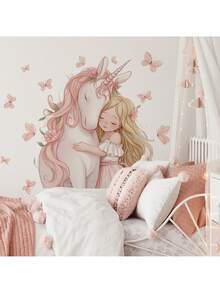 1 Sheet Girls Princess Door Stickers, Pink Ball Gown Dress And Hearts, Cute Cartoon Princess Decals For Nursery Kids Bedroom Living Room Door Decor, Removable Peel And Stick, Dreamy Cottagecore Theme Art - Multicolor - View 9