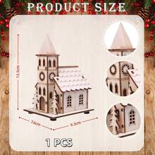 TendenciaMini Cabaña Navideña Con Luces Led 3d, Regalo De Navidad. Color Madera NaturalCalidad premium - 1 - Ver 3