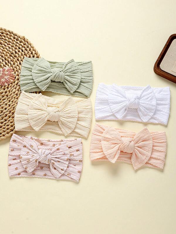 5条/包 多色印花婴儿发带，超可爱婴儿囟门发带，适合全年佩戴，非常适合拍照和作为礼物