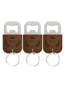 1/2/3/5/10/20pcs Personalized Leather Keychain, 2-In-1 Bottle Opener Keychain With Name, Multi-Functional Car Key Chain And Bag Charm - Multicolor - View 26