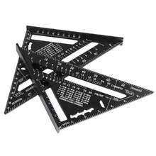 7-Inch Woodworking Triangle Ruler, Aluminum Alloy Measuring Square Ruler, Decoration Tool Protractor, Multifunctional Triangle Tool, Used For Precise Angle Measurement, Woodworking And Drawing, Woodworking Tool Multifunctional - Black - View 2