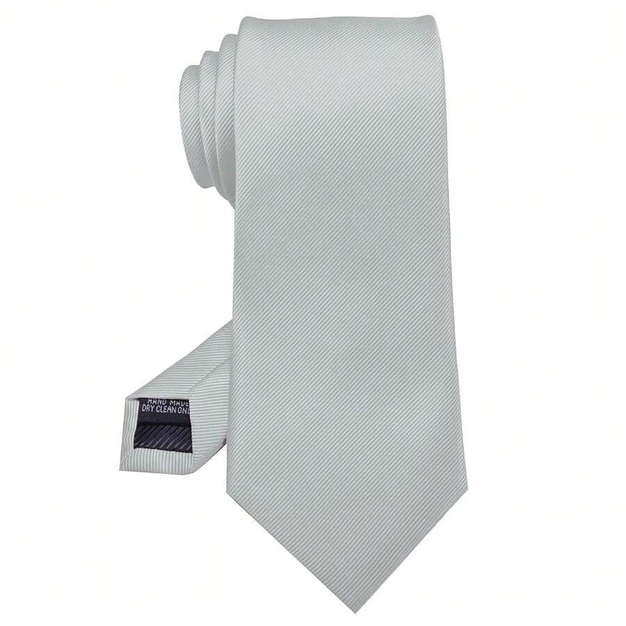 RBOCOTT Solid Color Tie Formal Necktie For Men,Silver2 - Silver2 - View 1