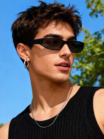 1pc Narrow Frame Y2K Futuristic Casual Glasses, Suitable For Daily Wear, Street Style, Vacation And Travel