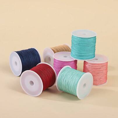 50米 0.8毫米 彩色玉色尼龙绳，适用于DIY珠宝制作、串珠、编织、手链装饰和中国结