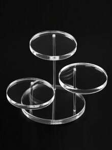 1pc Acrylic Tiered Display Stand, 4/7/12 Slots Transparent Figurine, Blind Box, Dessert, Cake Display Rack - Christmas Party Supplies - Transparent - View 6