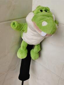 1个可爱动物造型毛绒高尔夫球杆头套，男女通用高尔夫球杆杆身保护套 - 黑色 - 查看 12