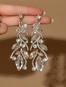 2只水晶耳环，白色、红色、蓝色、绿色水钻耳环，夸张的女士派对主题耳环，优雅精致的礼物 - 2pcs耳環1522 - 查看 6