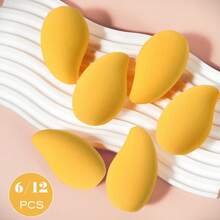 6/12pcs Mango Pattern High Rebound Makeup Sponges - Non-Latex Material, Soft And Skin-Friendly, Perfect For Flawless Makeup, Affordable, Suitable For Makeup, Room Decor, Vanity, Travel, Bedroom And More, Ideal Makeup Accessory. Product Tags: Makeup Puff, Makeup Sponge, Powder Puff, Makeup Sponge, Affordable, Christmas Gift, Cosmetics, Makeup Tools, Cheap & Good, Gift, Women Gift, Christmas Gift - Multicolor - View 1