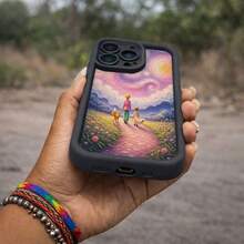 Funda para iPhone regalo artístico y emotivo, diseño onírico con cielo colorido y sensación de calma, carcasa creativa para quienes aman la fantasía y la tranquilidad, ideal como regalo especial para pareja o amigos sensibles | iPhone11 12 13 14 15 16 17 Plus Pro/Pro Max - Negro - Ver 1