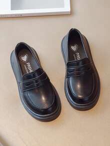 Infant Stitched Round Toe Flats, Boys/Girls Spring Toddler Flat Casual Slip-On Shoes, Hook And Loop Non-Slip Soft Bottom Student Flats, Boys Casual Shoes For Little/Medium Kids, Crawling Shoes In Black, Brown, White - Black - View 2