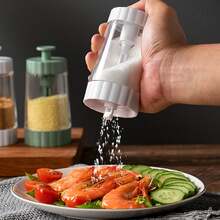 透明塑料盐瓶，可定量控制盐的用量，适用于厨房和家庭 - 彩色 - 查看 2